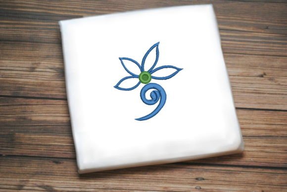 Beautiful Blue Flower Embroidery