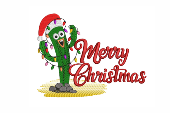 Christmas Cactus Embroidery