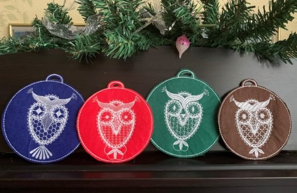 Christmas Owls Embroidery Design