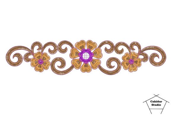 Trio Purple Cores Embroidery Design
